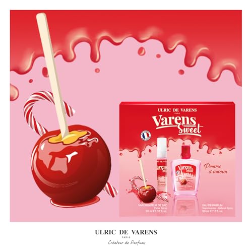 ULRIC DE VARENS Parfum Femme Set 3 Coffrets - 50ml EDP + 20ml Vapo Spray Sweet Pomme d'Amour Vanille Caramel