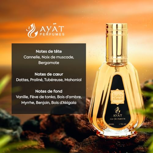 AYAT PERFUMES – Eau de Parfum Arab Spray Oriental Jumrah 50 ml pour Homme et Femme (Best Seller 2023)