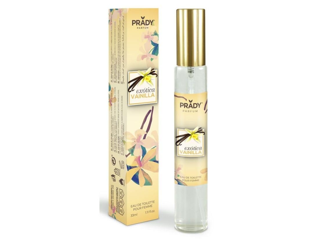 Prady Eau de Toilette Exotica Vanille pour Femme - Douceur vanille et fruité - 33 ml - Parfum envoûtant