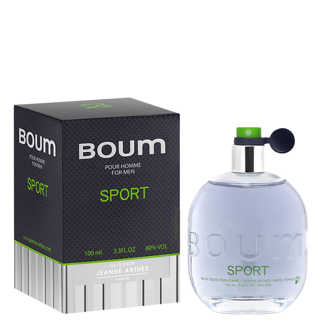 JEANNE ARTHES Parfum Homme Boum Sport Eau de Toilette pour Hommes Actifs au quotidien - Flacon Vaporisateur 100 ml - Fab
