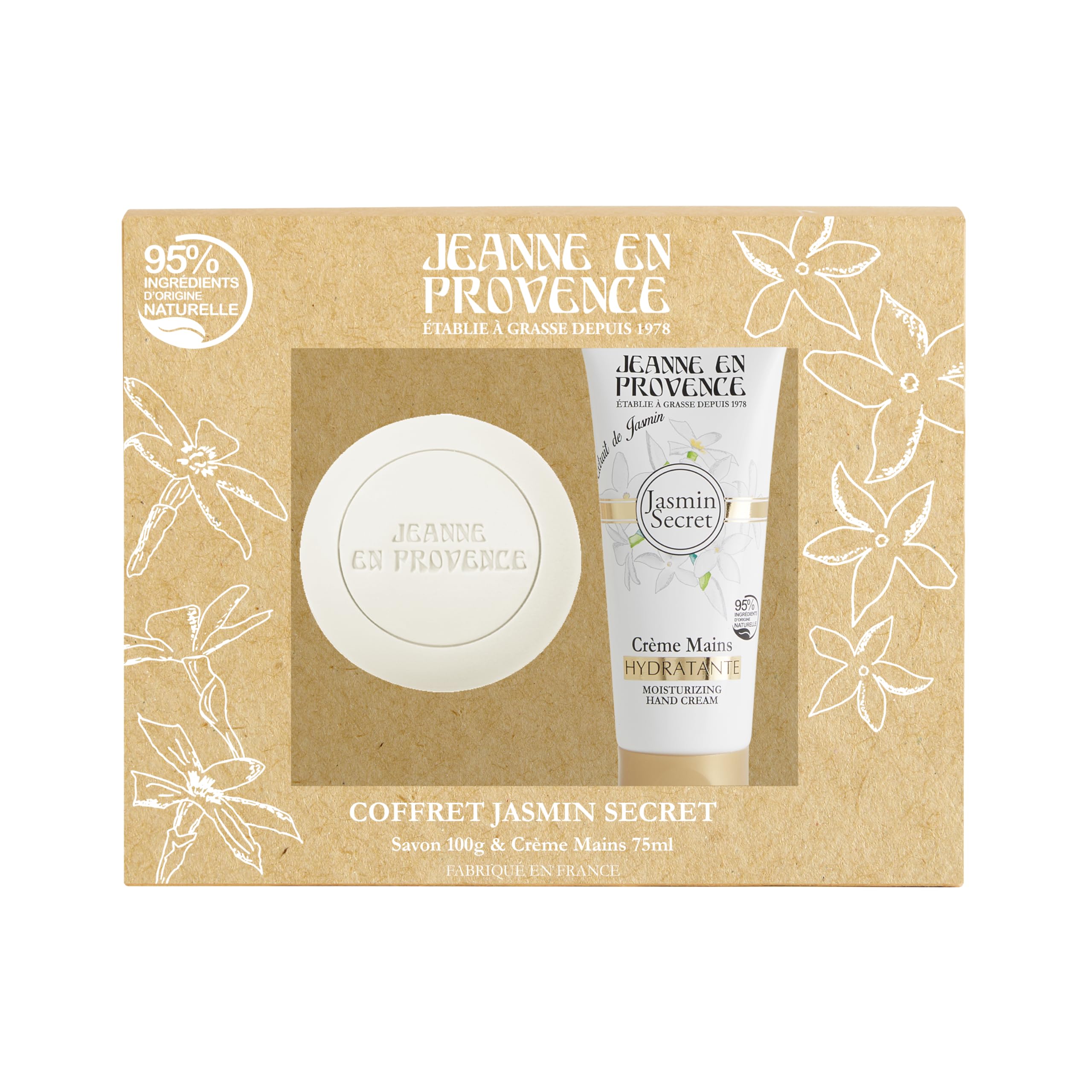 JEANNE EN PROVENCE - Coffret cadeau jasmin secret pour femme - 100% d'ingrédients d'origine naturelle - Fabriqué en Prov